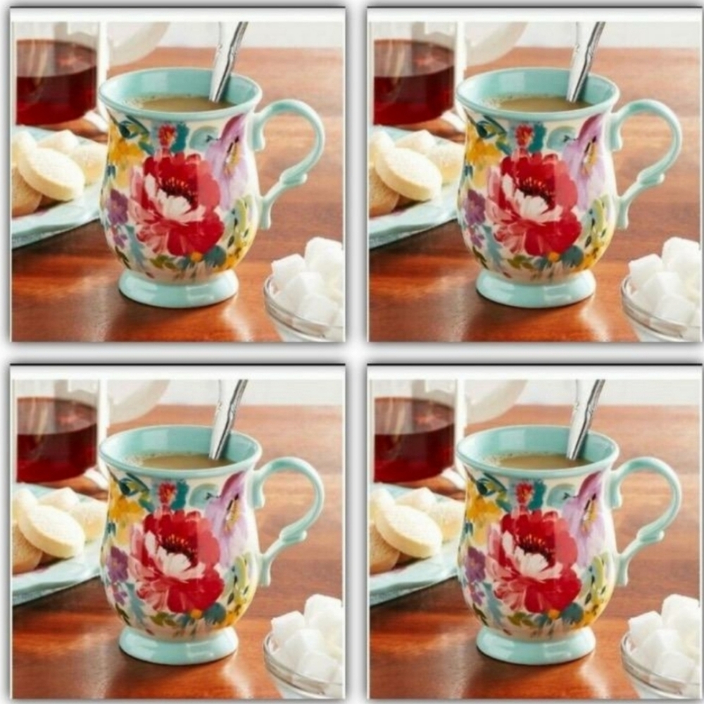 ❤️ New Pioneer Woman Sweet Romance Blossoms Set of 4 Mugs